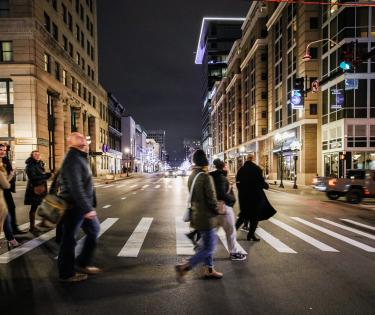 Downtown Walk at Night