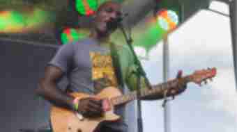 Singer at a festival.