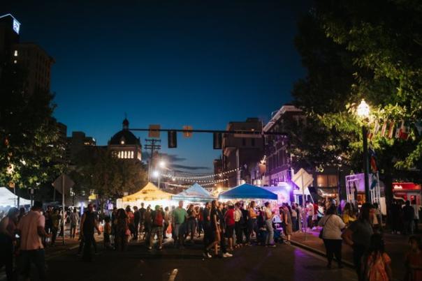 Downtown lexington festival at night