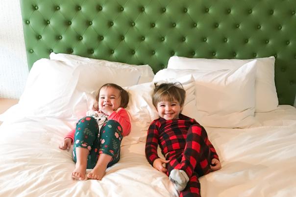 Gifford kids on bed - Origin Hotel